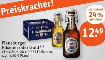 tegut Flensburger Pilsener oder Gold 20x0,33 L Angebot