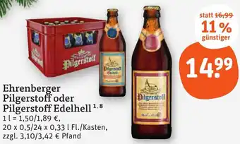 tegut Ehrenberger Pilgerstoff oder Pilgerstoff Edelhell 20 x 0,5/24 x 0,33 l Fl./Kasten Angebot