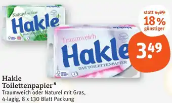 tegut Hakle Toilettenpapier 8x130 Blatt Packung Angebot