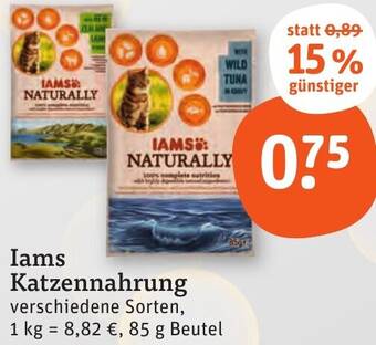 tegut Iams Katzennahrung 85 g Beutel Angebot