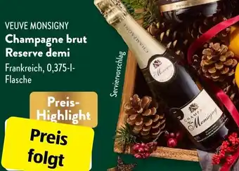 Aldi Süd VEUVE MONSIGNY Champagne brut Reserve demi 0,375 L Flasche Angebot