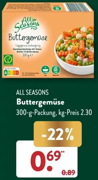 Aldi Süd ALL SEASONS Buttergemüse 300 g Packung Angebot