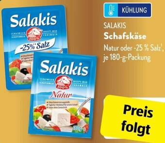 Aldi Süd SALAKIS Schafskäse 180 g Packung Angebot