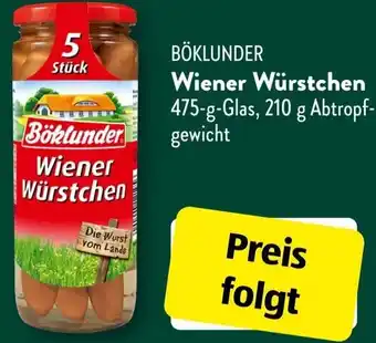 Aldi Süd BÖKLUNDER Wiener Würstchen 475 g Glas Angebot