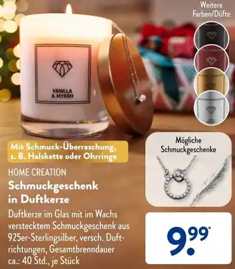 Aldi Süd HOME CREATION Schmuckgeschenk in Duftkerze Angebot