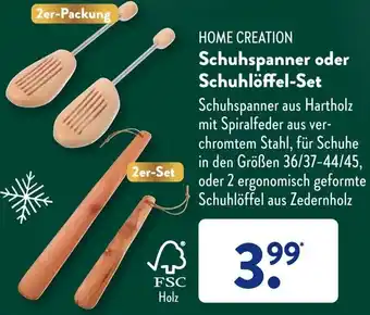 Aldi Süd HOME CREATION Schuhspanner oder Schuhlöffel Set Angebot