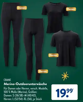 Aldi Süd CRANE Merino-Outdoorunterwäsche Angebot