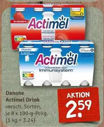 nahkauf Danone Actimel Drink versch. Sorten, je 8 x 100-g-Pckg. Angebot