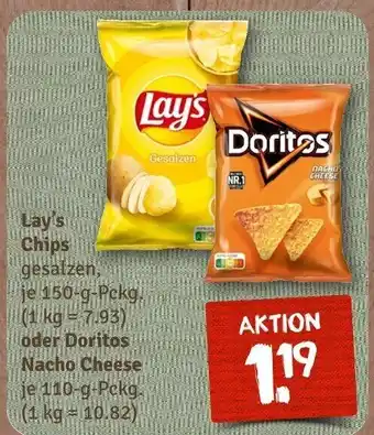 nahkauf Lay's Chips 150g o. Doritos Nacho Cheese 110g Angebot