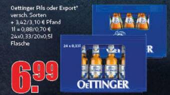 Ihr Frischmarkt Oettinger Pils oder Export 24*330ml Angebot