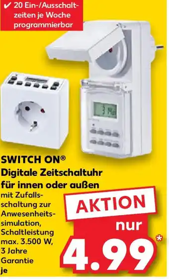 Kaufland SWITCH ON Digitale Zeitschaltuhr für innen oder außen Angebot