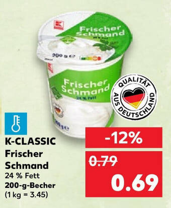 Kaufland K-CLASSIC Frischer Schmand 200 g Becher Angebot