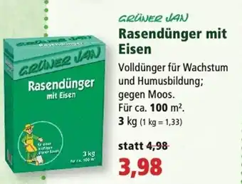 Thomas Philipps Grüner Jan Rasendünger mit Eisen 3kg Angebot