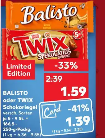 Kaufland BALISTO oder TWIX Schokoriegel 166,5-250 g Packg. Angebot