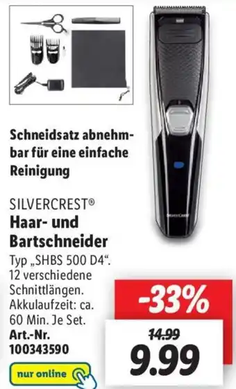 Lidl SILVERCREST Haar und Bartschneider ,,SHBS 500 D4" Angebot