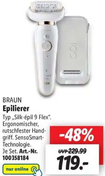 Lidl BRAUN Epilierer ,,Silk-épil 9 Flex" Angebot