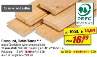 toom Baumarkt Rauspund, Fichte/Tanne Angebot