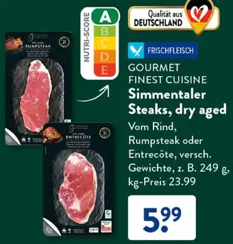 Aldi Süd GOURMET FINEST CUISINE Simmentaler Steaks, dry aged Angebot