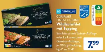 Aldi Süd GOURMET FINEST CUISINE Wildlachsfilet mit Topping 700 g Packung Angebot