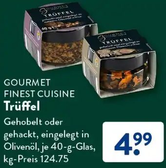 Aldi Süd GOURMET FINEST CUISINE Trüffel 40 g Glas Angebot