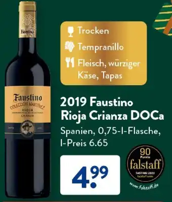 Aldi Süd 2019 Faustino Rioja Crianza DOCa 0,75 L Flasche Angebot