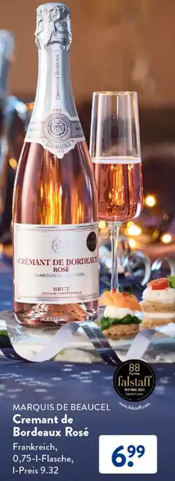 Aldi Süd MARQUIS DE BEAUCEL Cremant de Bordeaux Rosé 0,75 L Flasche Angebot