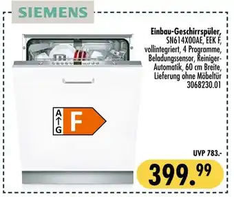 Möbel Boss SIEMENS Einbau-Geschirrspüler Angebot