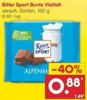 Netto Marken-Discount Ritter Sport Bunte Vielfalt 100 g Angebot