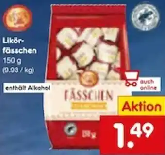 Netto Marken-Discount SANTA CLAUS TOWN Likörfässchen 150 g Angebot