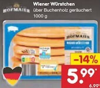 Netto Marken-Discount Hofmaier Wiener Würstchen 1000 g Angebot