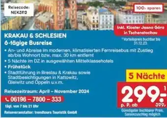 Netto Marken-Discount KRAKAU & SCHLESIEN 6-tägige Busreise Angebot