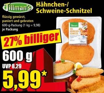 Norma Tillman's Hähnchen/ Schweine-Schnitzel 600 g Packung Angebot