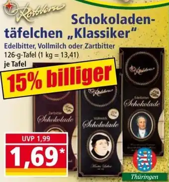 Norma Schokoladentäfelchen ,,Klassiker" 126 g Tafel Angebot