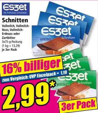 Norma Eszet Schnitten 3x75 g Packung Angebot