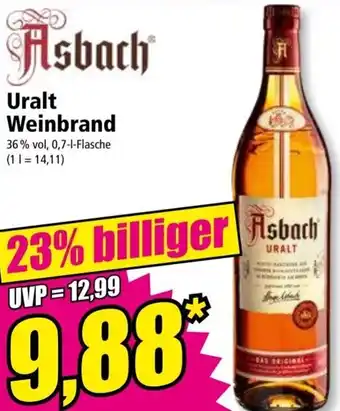 Norma Asbach Uralt Weinbrand 0,7 L Flasche Angebot