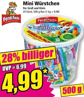 Norma Ferdi Fuchs Mini Würstchen 500 g Box Angebot