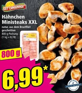 Norma GUT LANGENHOF Hähnchen Ministeaks XXL 800 g Packung Angebot