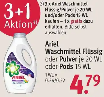 Rossmann Ariel Waschmittel Flüssig/Pulver 20 WL und/oder Pods 15 WL Angebot