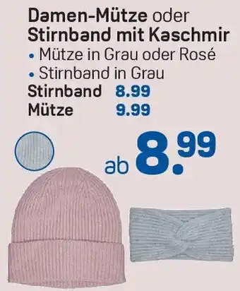 Rossmann Damen-Mütze oder Stirnband mit Kaschmir Angebot