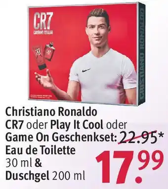 Rossmann Christiano Ronaldo CR7 oder Play It Cool oder Game On Geschenkset: 22.95* Eau de Toilette 30 ml & Duschgel 200 ml Angebot