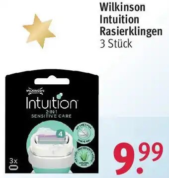 Rossmann Wilkinson Intuition Rasierklingen 3 Stück Angebot