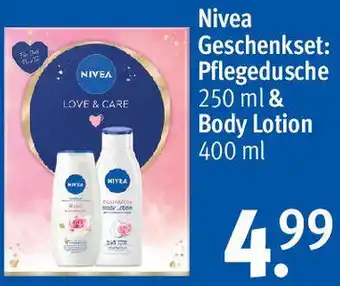 Rossmann Nivea Geschenkset: Pflegedusche 250 ml & Body Lotion 400 ml Angebot