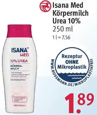 Rossmann Isana Med Körpermilch Urea 10% 250 ml Angebot