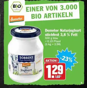 Hit Demeter Naturjoghurt Angebot