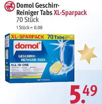 Rossmann Domol Geschirr- Reiniger Tabs XL-Sparpack Angebot