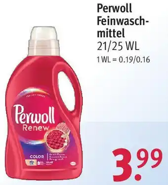 Rossmann Perwoll Feinwasch- mittel 21/25 WL Angebot