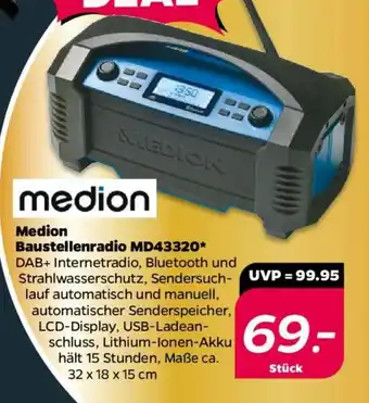 NETTO Medion Baustellenradio MD43320 Angebot