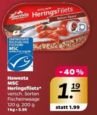 NETTO Hawesta MSC Heringsfilets 120 g, 200 g Angebot