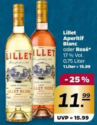 NETTO Lillet Aperitif Blanc oder Rosé 0,75 Liter Angebot