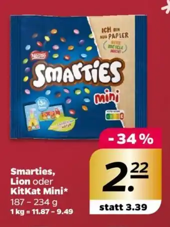 NETTO Smarties, Lion oder KitKat Mini 187 - 234 g Angebot